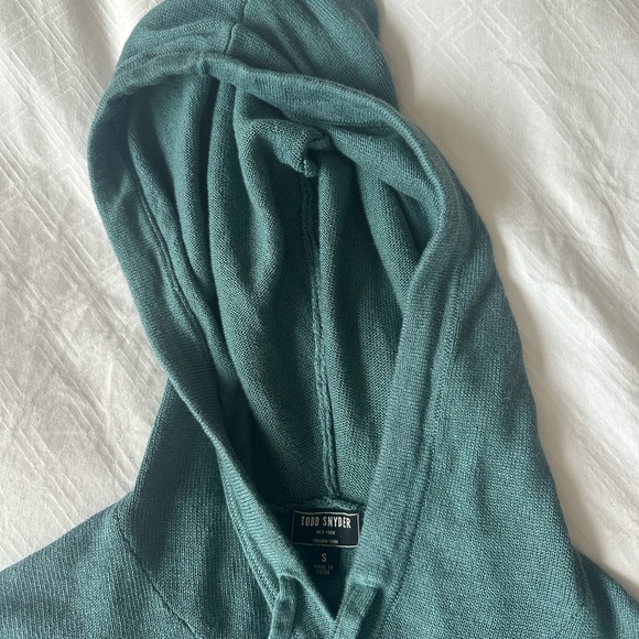 Todd Snyder Teal Knit Hoodie - Picture 3 of 5